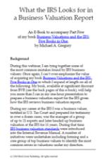 Business Valuation Reports and the IRS